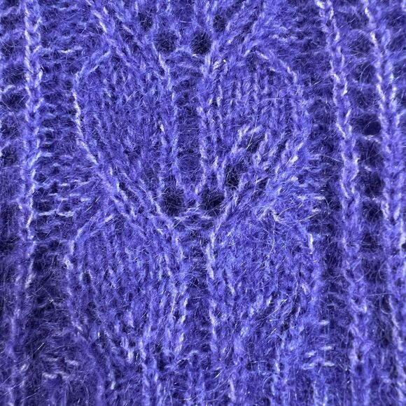 La Maille Sézane XS Cable Knit Sweater In Blue Mohair & Wool XS - Picture 7 of 13